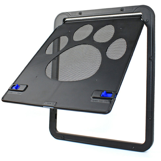 Pet Screen Door Cat Door Sliding Screen Pet Door with Magnetic Flap Lock Automatically for Small Cats Dogs