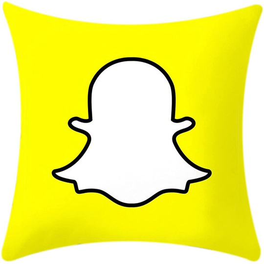 (Snapchat) Modern Cushion Covers, Social Media Icons Throw Pillow Case 18 X 18 inches for Home Sofa Bed Couch, Apps Logo Decorative Pillowcases