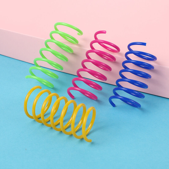 Cat Spiral Spring, 12 Pc Cat Creative Toy to Kill Time and Keep Fit Interactive cat Toy Durable Heavy Plastic Spring Colorful Springs Cat Toy for