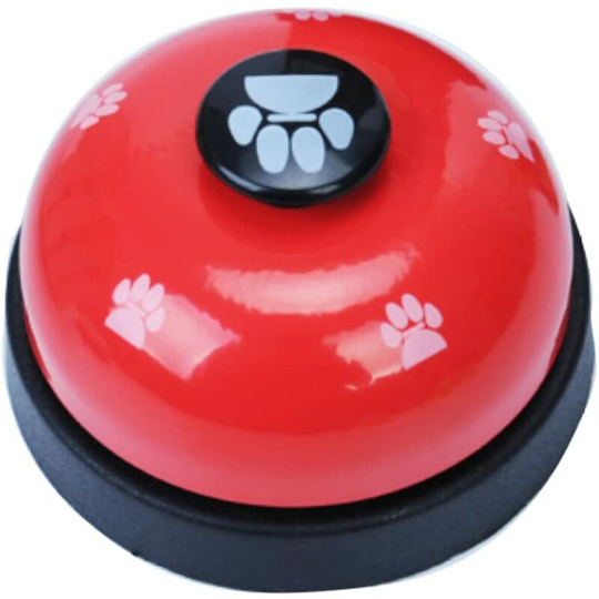 Aougo - Dog Training Bell, 1PC Puppy Pet Bells Cat Door Bell Clear Ring Tell Bell with Non-Slip Rubber Base Communication Device for Your Pet (Red)