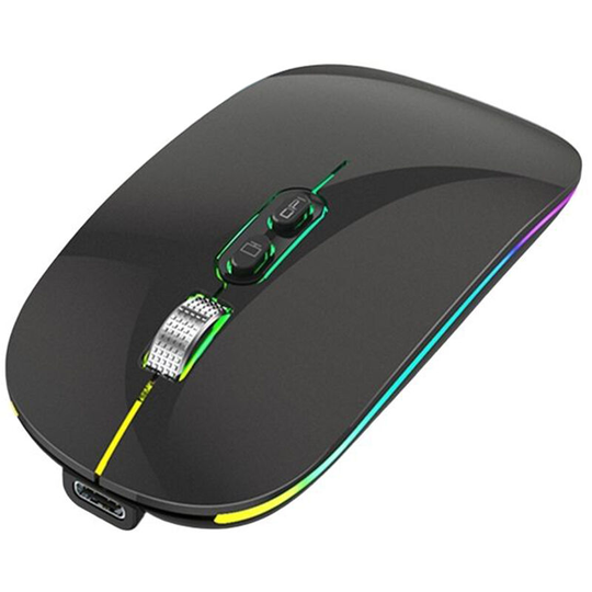 Superseller - 2.4G+BT5.1 Dual-mode Wireless Mouse Ergonomic Mouse 3-gear Adjustable dpi Built-in 500mAh Rechargeable Lithium Battery Black, Black