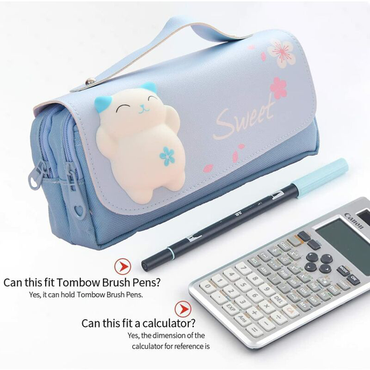 Pencil Case with Multiple Compartments - Large Capacity - for Teen Girls, Women, Students and Adults - Stationery Organizer, 20.9 x 10 x 10.9