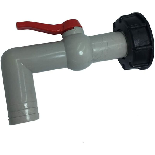 Drain Spout with Nut 90 Degrees, for ibc Tank Tap Connection 1000L Water Extension Diameter Rain Irrigation 60mm - At 1 Inch at 90 Degrees