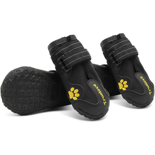 Truelove Dog Boots Waterproof Dog Shoes with Best Reflective Straps for Small Medium Large Dog Outdoor