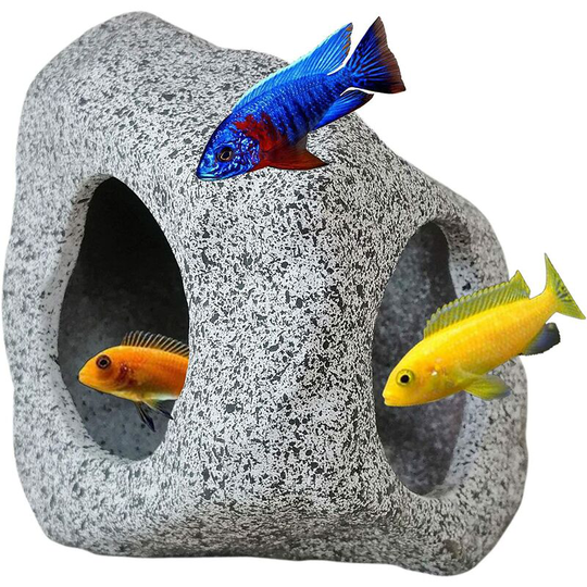 Perle Rare - Aquarium hideout for aquatic pets to breed, play and rest, safe and non-toxic ceramic ornaments, decorative stone for fighter