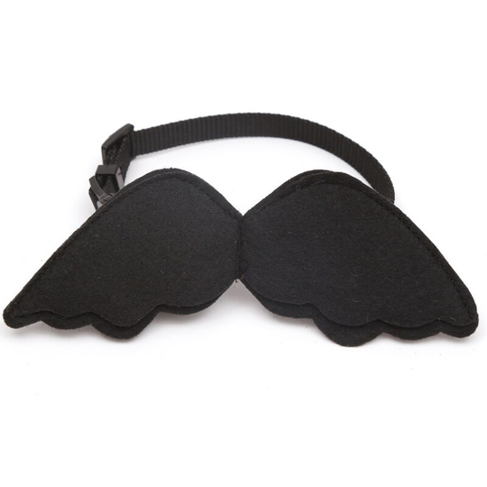 Cat Angel Wing Collar Bell Nylon Ribbon Cat Supplies Pet Necklace Accessories for Kitten Necklace (Black