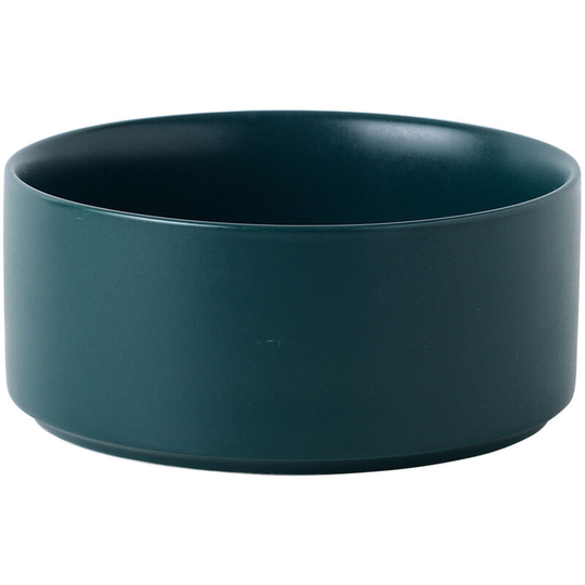 Ceramic Cat Dog Bowl with Anti-Slip Bamboo Stand,Medium 15.5cm - Medium 15.5cm