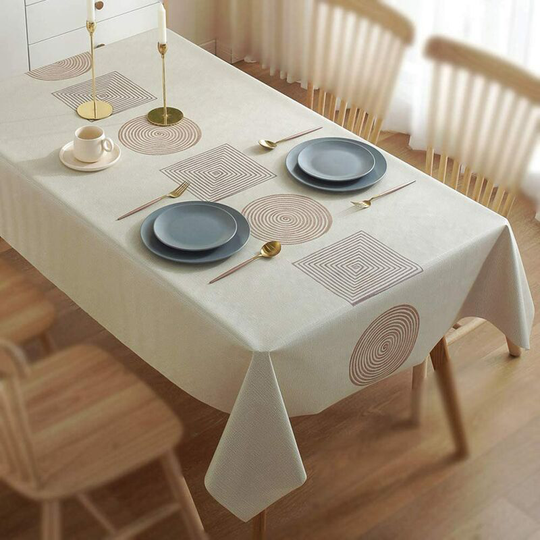 Waterproof Tablecloths, Coffee Table Mat, Non-slip pvc Rectangular Tablecloth, Anti-Oily and Anti-Fade Table Cover for Kitchen, Dining Room, Warm
