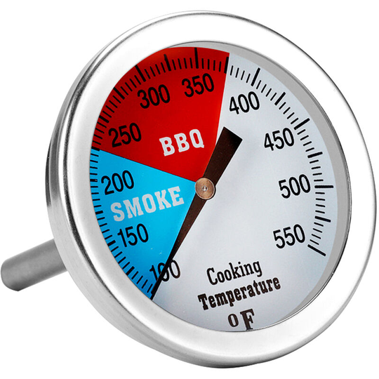 2 Inch Thermometer Gauge 100-550°F Temperature Range Food Thermometer with Stainless Steel Stem Dial Thermometers for Gas Charcoal Smoker Pit Grill