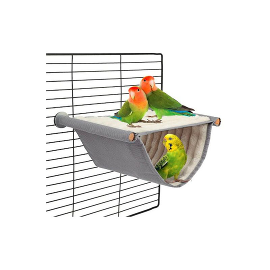 Gray Winter Warm Bird Nest Hanging Bed Hammock Cuddle Hut Parrot House Tent Toy Birdcage Perch for Parakeet Budgies
