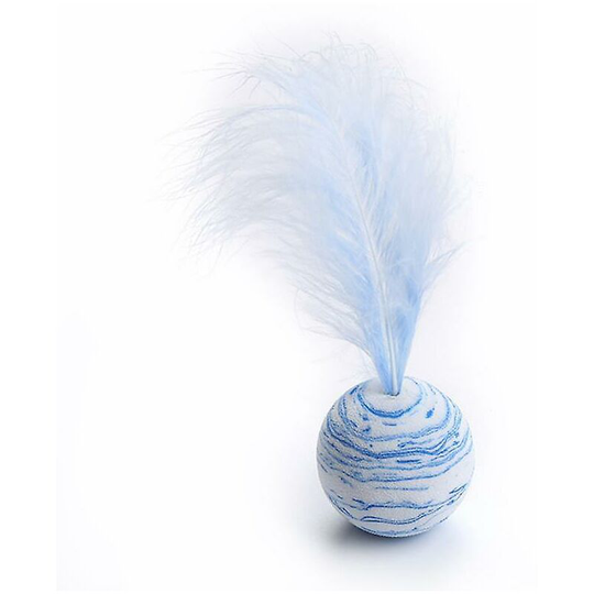 Cat Pet Toy Star Texture Ball Throwing Cat Supplies Light Feather Foam Kitten Interactive Funny Entertainment Toy (Blue)