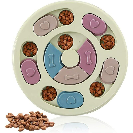 Litzee - Dog Puzzle Toy Slow Feeder - dog interactive toys for Dog Treat Dispensing Feeder Improve Dog's iq, Dog Puzzle Slow Food Bowl Game Toy with