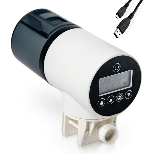 Benobby Kids - Automatic Fish Feeder for Aquariums or Fish Tank with usb Charger Cable - Rechargeable Timer Fish Food Dispenser - for Daily or