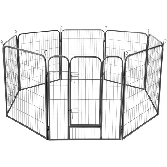 Puppy playpen 8 corners - dog pen, dog playpen, puppy pen - 100 cm - grey