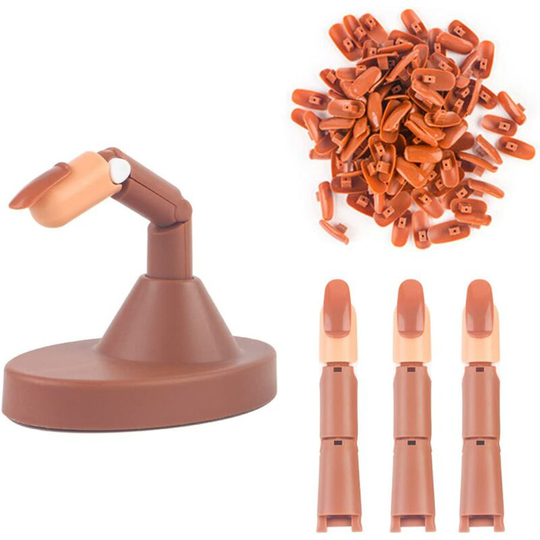 1 Set Acrylic Nails Practice Finger Nail Tips Practice Model Adjustable Nail Training Hand for Gel and Nail Art Training
