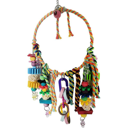 Thsinde - Bird Toys, Bird Swing Toy Bird Perch With Colorful Chewing Toys, Suitable For Lovebirds, Finches, Parakeets, Budgerigars, Conure Ect Small