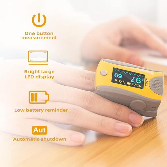 Fingertip Pulse Oximeter SpO2 Blood Oxygen Saturation Monitor with Heart Rate