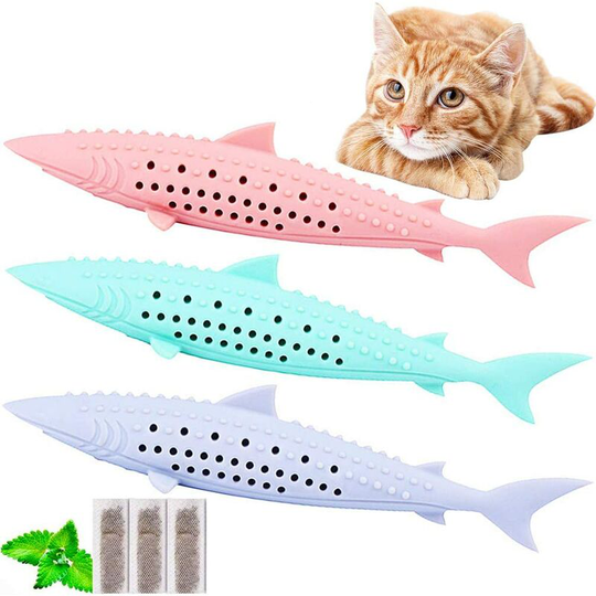 Cat Toothbrush, 3 Sticks Interactive Dental Cat Toy, Silicone Molar Chew Teeth Clean