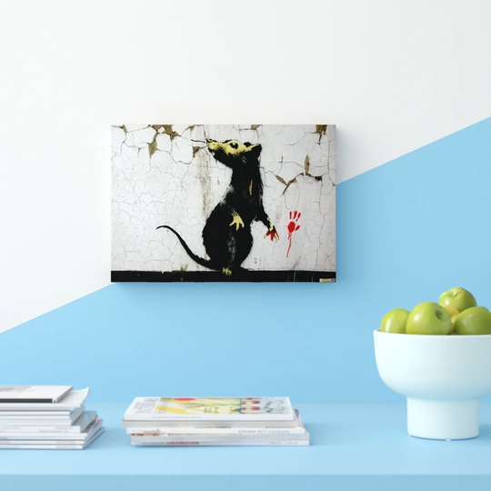 Rat Paw by Banksy - Graphic Art Print on Canvas