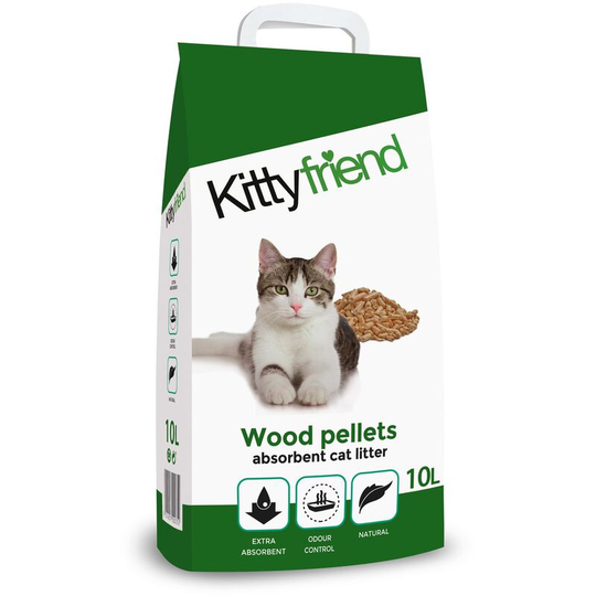 Kitty Friend Wood Cat Litter (10L) (Brown) - Brown