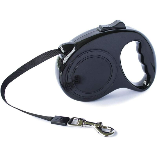 Extendable Dog Leash for Medium and Small Retractable 5 Meters (Black)