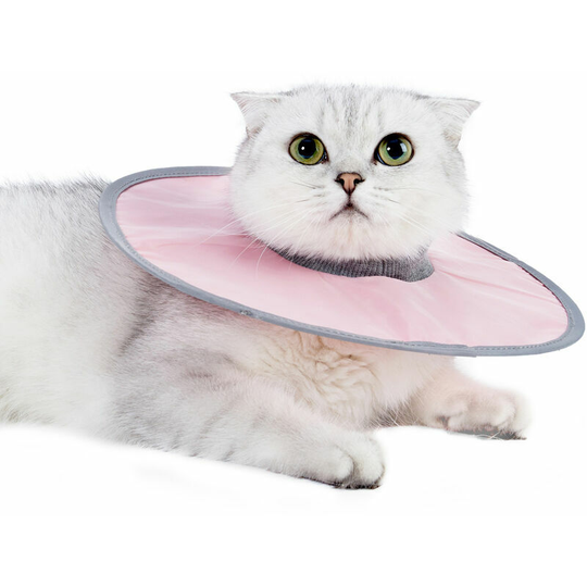 Cat Cone Collar Stop Licking Adjustable Ribbing Neck Recovery Collar