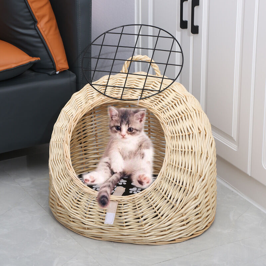 Transport cage for cats 44x35x35 cm Natural willow