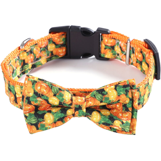 Pet Friendly Bowknot Halloween Pumpkin Creative Practical Necklace Halloween m Fashion Necklace