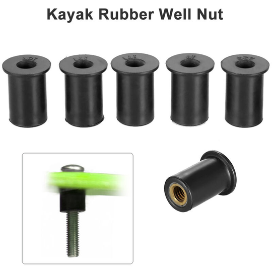 Asupermall - 6pcs M4 / M5 / M6 Kayak Rubber Well Nuts Fastener Wellnuts Kayak Accessories,model: M6 - model: M6