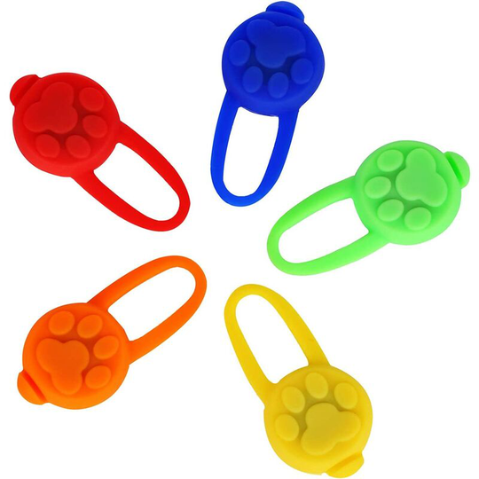 5 Pieces led Flashing Light Pendant, Dog Silicone led Necklace Animal Light Necklace, Pendants for Cat Dog Collars - Langray