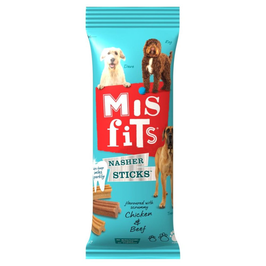 Misfits Nasher Sticks Large Dog Treats With Chicken & Beef 10x270g