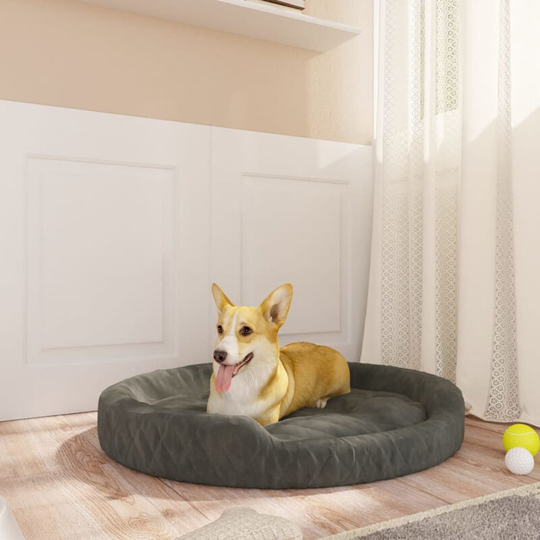 Dog Bed Dark Grey 90x70x23 cm Plush