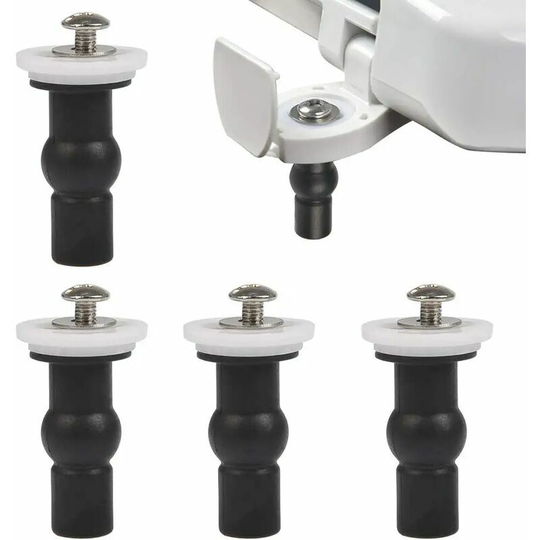 Echoo - 4 Pieces Toilet Seat Toilet Seat Fixing Screws Universal wc Toilet Fixings Top Nuts Bathrooms Toilet Seat Replacement Fixing