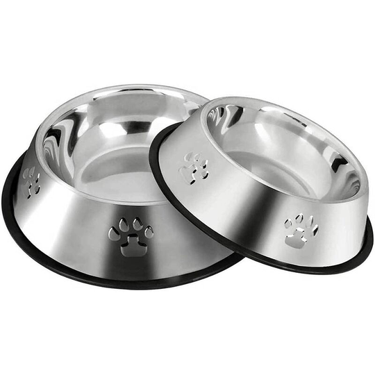 Stainless Steel Dog Bowl, Cat Bowl Dog Feeding Bowl with Non-Slip Rubber Bases, Bowls for Small Animals and Water Bowls,XS-15cm/2 Bowls