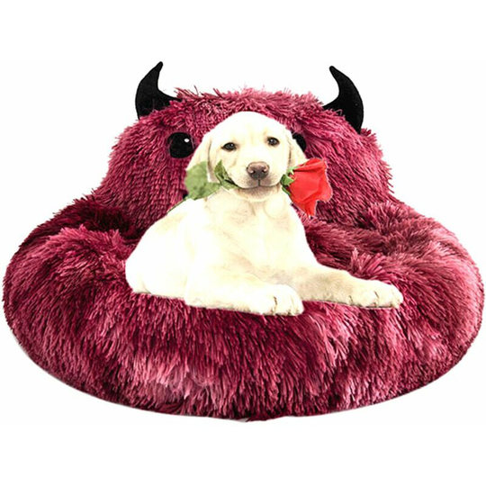 Dog Bed Cat Bed Soft Pet Bed Puppy Cushion Kennel Portable Warm Pet Basket Supplies Mat Washable,model:Burgundy l