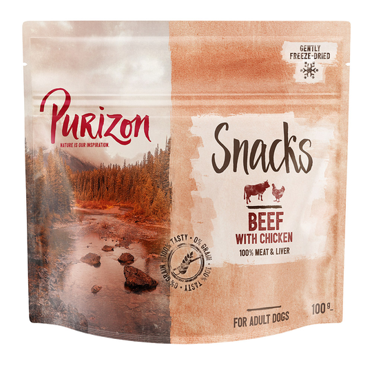 Purizon Dog Snacks Grain-Free Saver Pack 3 x 100g - Beef with Chicken