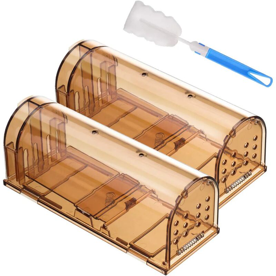 Rhafayre - Human Mouse Trap, Catching Live Mice, 2 Piece Plastic Mouse Trap, Reusable, The Mouse Trap is Suitable for: Indoor Kitchen, Garden,