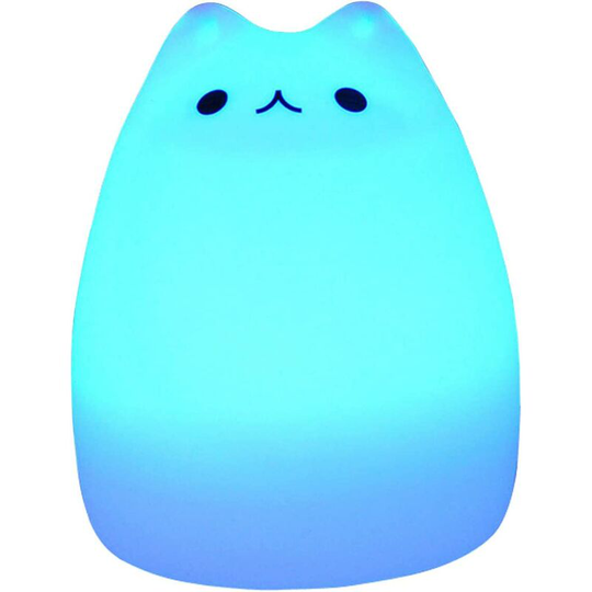 Hiasdfls - Children's pilot 7 colors silicone cute chat led night light lamp usb table lamp rechargeable baby kids bedside room children study lamp