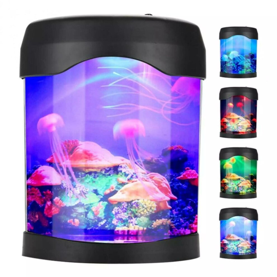 Colour Changing Jellyfish Aquarium Light Night Lamp Fish Tank Bedroom Home Decor 18 x 10 x 23cm
