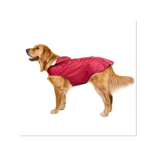 Extra Large Hooded Dog Raincoat With Reflective Strips 100% Waterproof Dog Rain Jacket 6xl