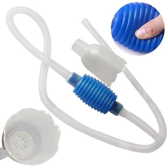 Betterlifegb - Aquarium cleaning siphon.Aquarium a pump with a hand siphon can drain and change the water in minutes (blue)