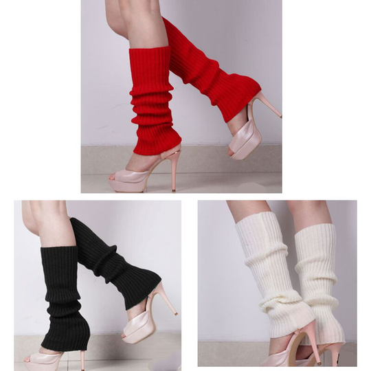 3 pairs Solid insulation wool sock jacket adult leg jacket handui stacked sock jacket Autumn and winter knitted sock jacket a