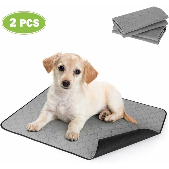 Dog Trainer Mats 2pcs, Waterproof Reusable Washable, Non-Slip, M 70x50cm