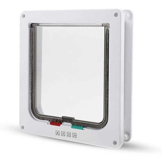 4-Position Locking Cat Flap for Cats and Small Circumference Dog Doors Easy to Install Cat Traps