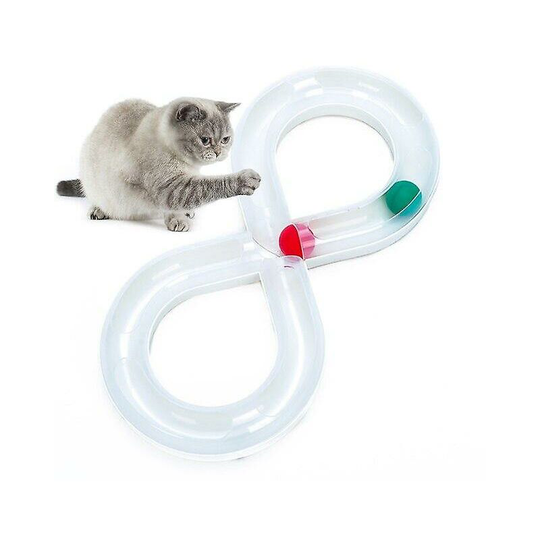 Father's Day THSINDE Creative Cat Toy Ball Pet Toy Cat Toys Intelligence Play Disc Tracks Turntable Ball Pet(white)