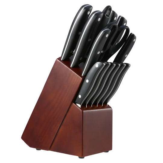 S Kitchen Cutter Set 15-piece Cutting Tool Set With Wooden Block Sharpener Stainless Steel Forged Chef Cutters Set Abs Handle Full Tang