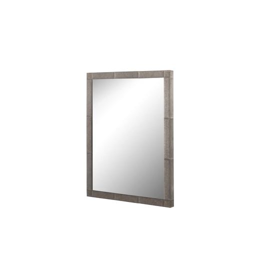 Glass Framed Wall Mounted Accent Mirror in Antique
