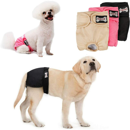 Washable Female Dog Diapers Reusable Puppy Leakproof Physiological Nappies Pant for Female Dogs(3-Pack) (xl)