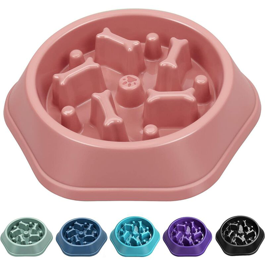 Slow Feeder Dog Bowl Anti-Chocking Slower Feeding Dog Puzzle Bowl, Interactive Bloat Stop Dog Food Bowl Dishes Non-Slide Dog Lick Treat Bowl for