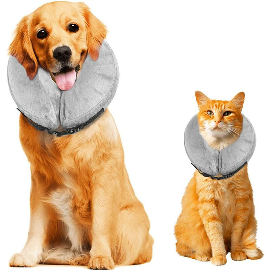 Litzee - Inflatable Pet Collar Neck Collar Soft Pet Recovery E-Collar For Small Medium Dogs And Cats Prevent Pets From Touching Stitches Protective